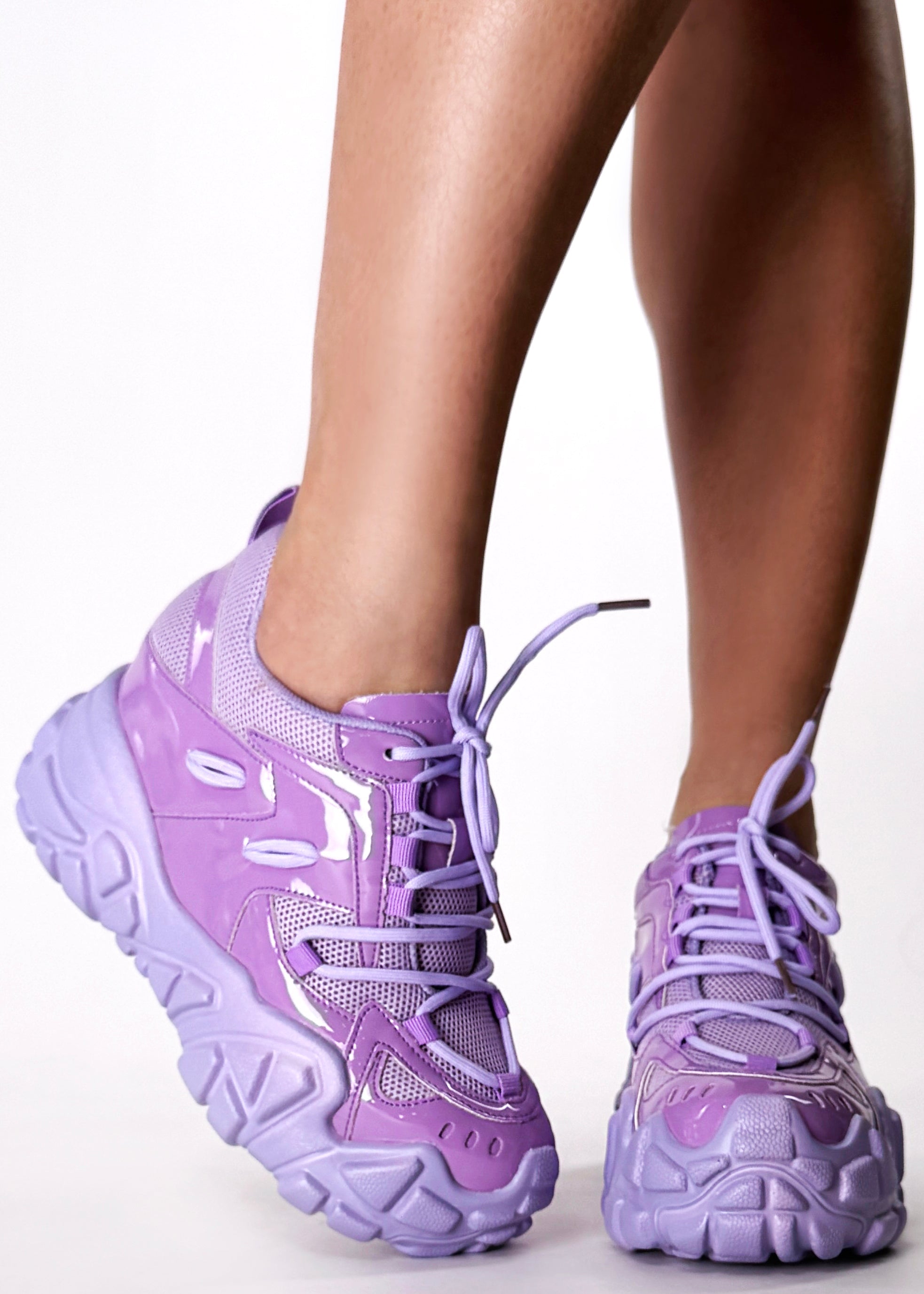  PERSIMMON 01 Purple Pulse Lilac Platform Sneakers