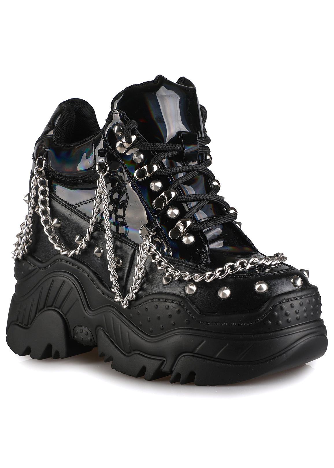  SPACE CANDY Interstellar Black Hologram Platform Sneaker