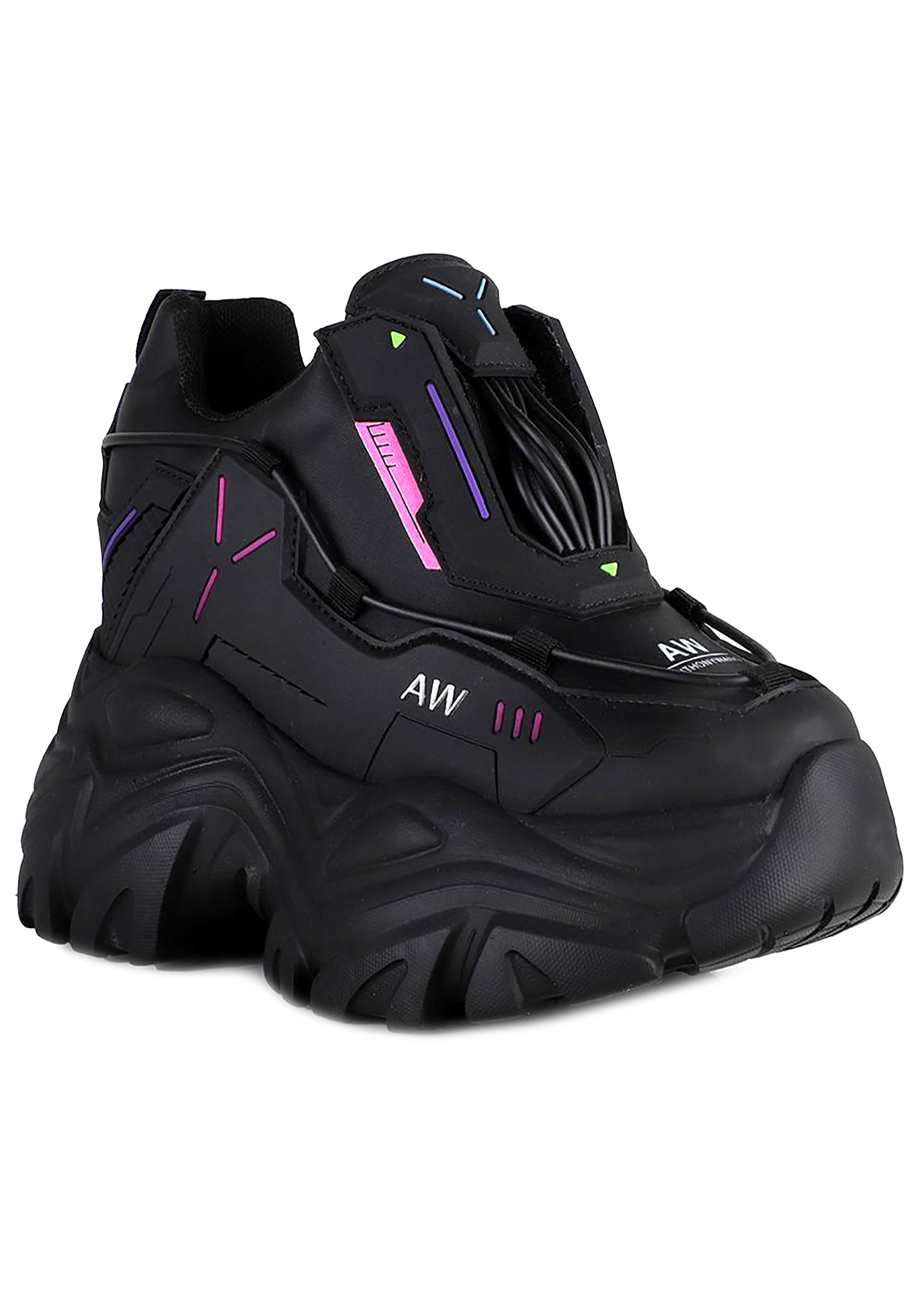  WATERMELON 04 X Machina Black Platform Sneakers