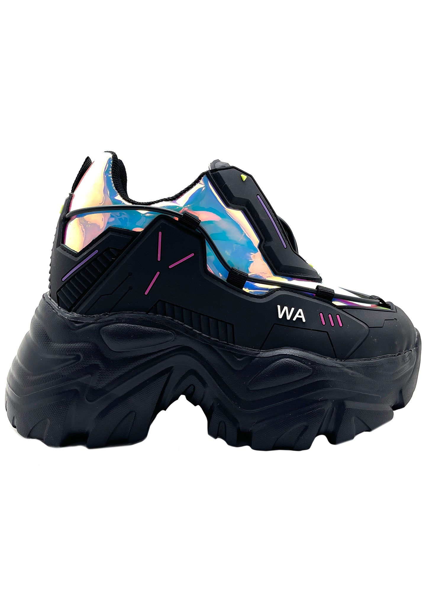  X LASR Exclusive Watermelon 04 Neuromancer Hologram Black Platform Sneakers