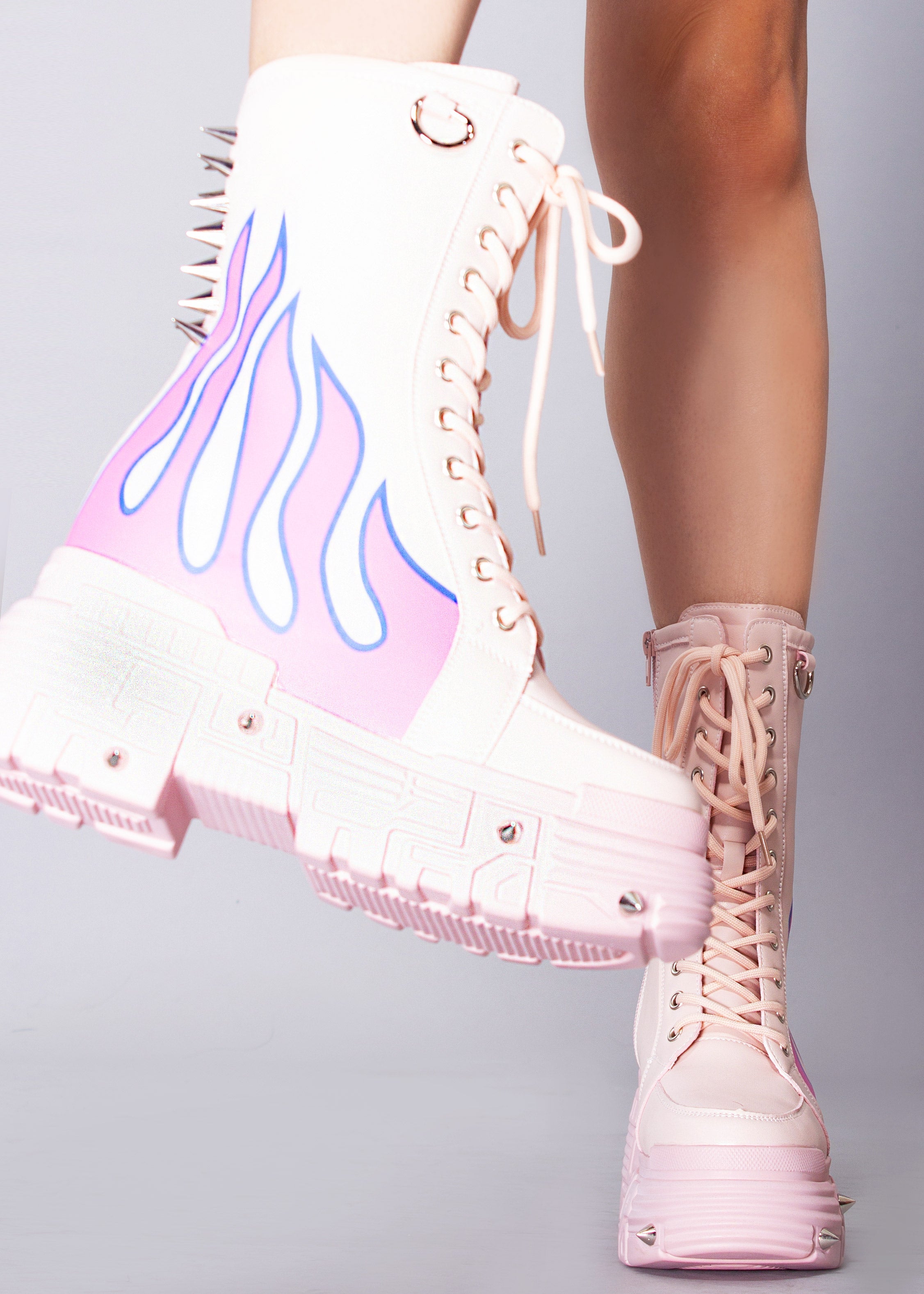  X WTF MTF Sweet Inferno Pink Platform Boots