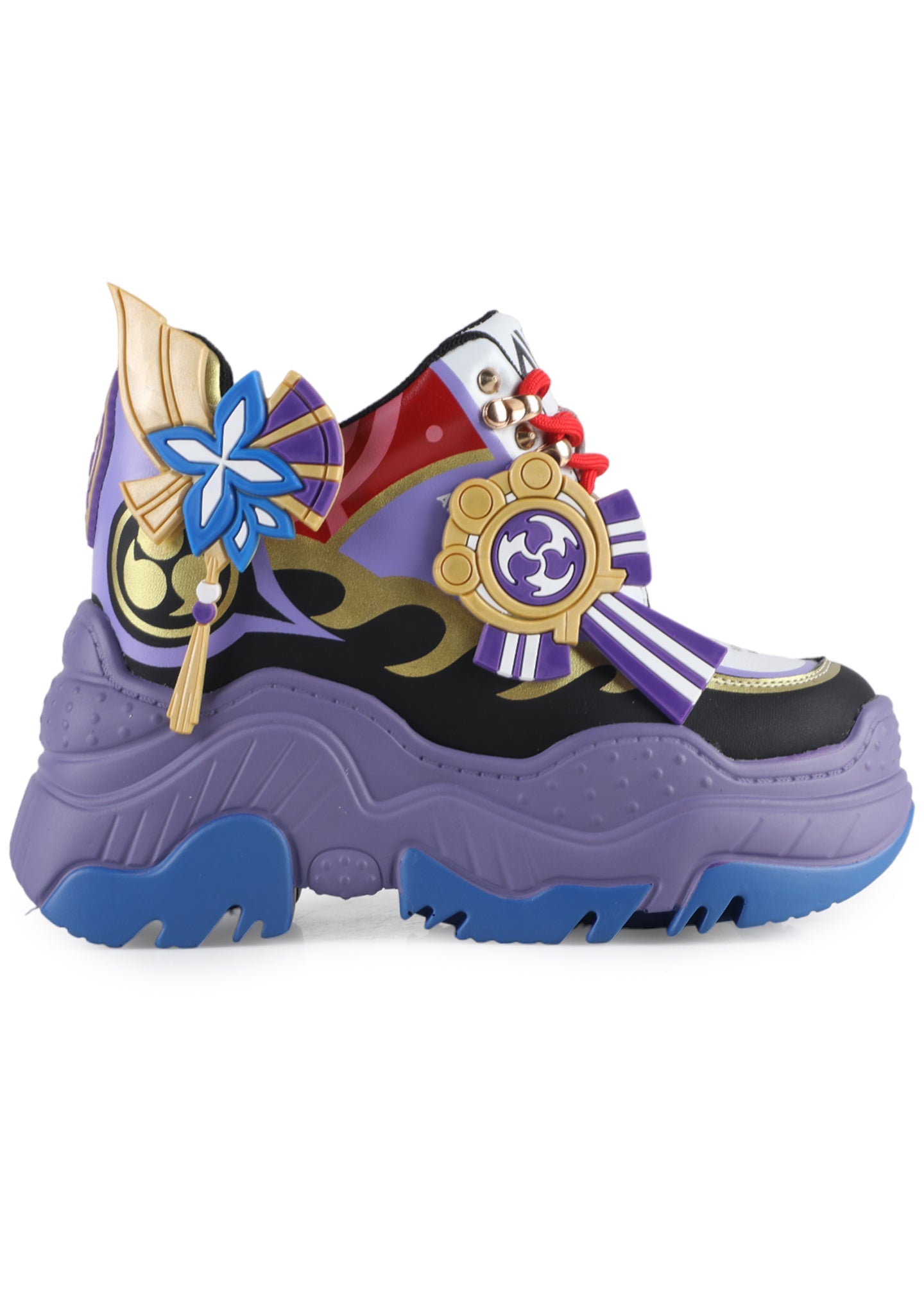  Genshin Impact Raiden Shogun Anime Purple Platform Sneakers