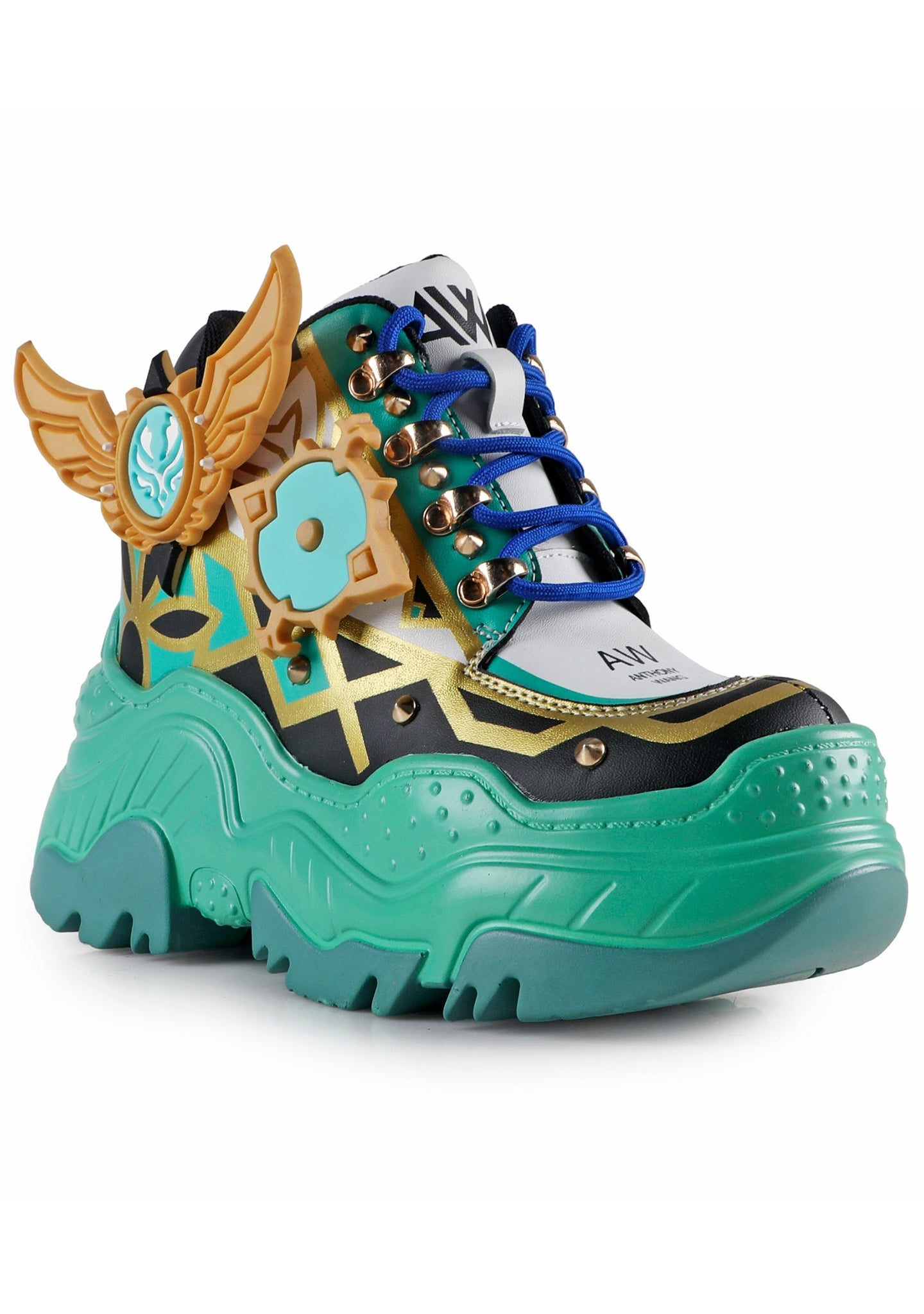  Genshin Impact Venti Anime Green Platform Sneakers