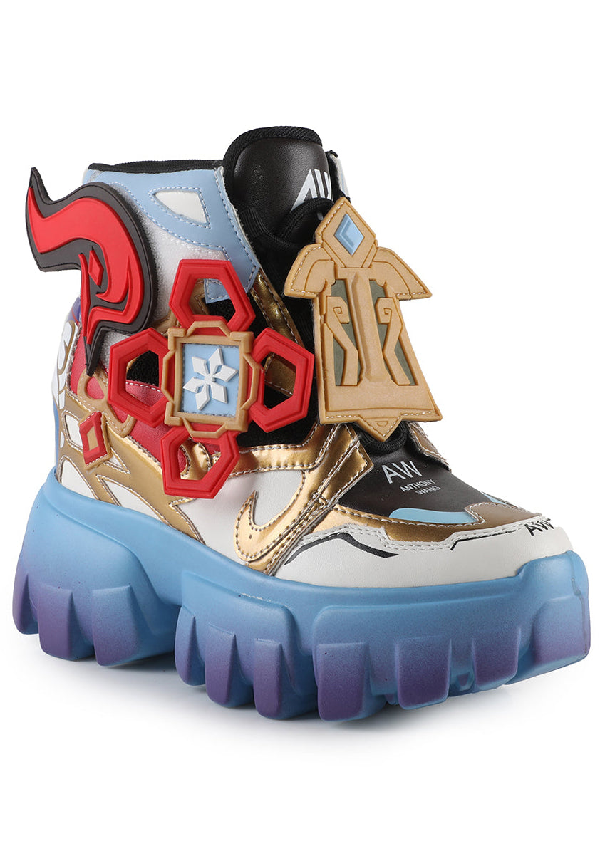  Genshin Impact Ganyu Anime Blue Platform Sneakers