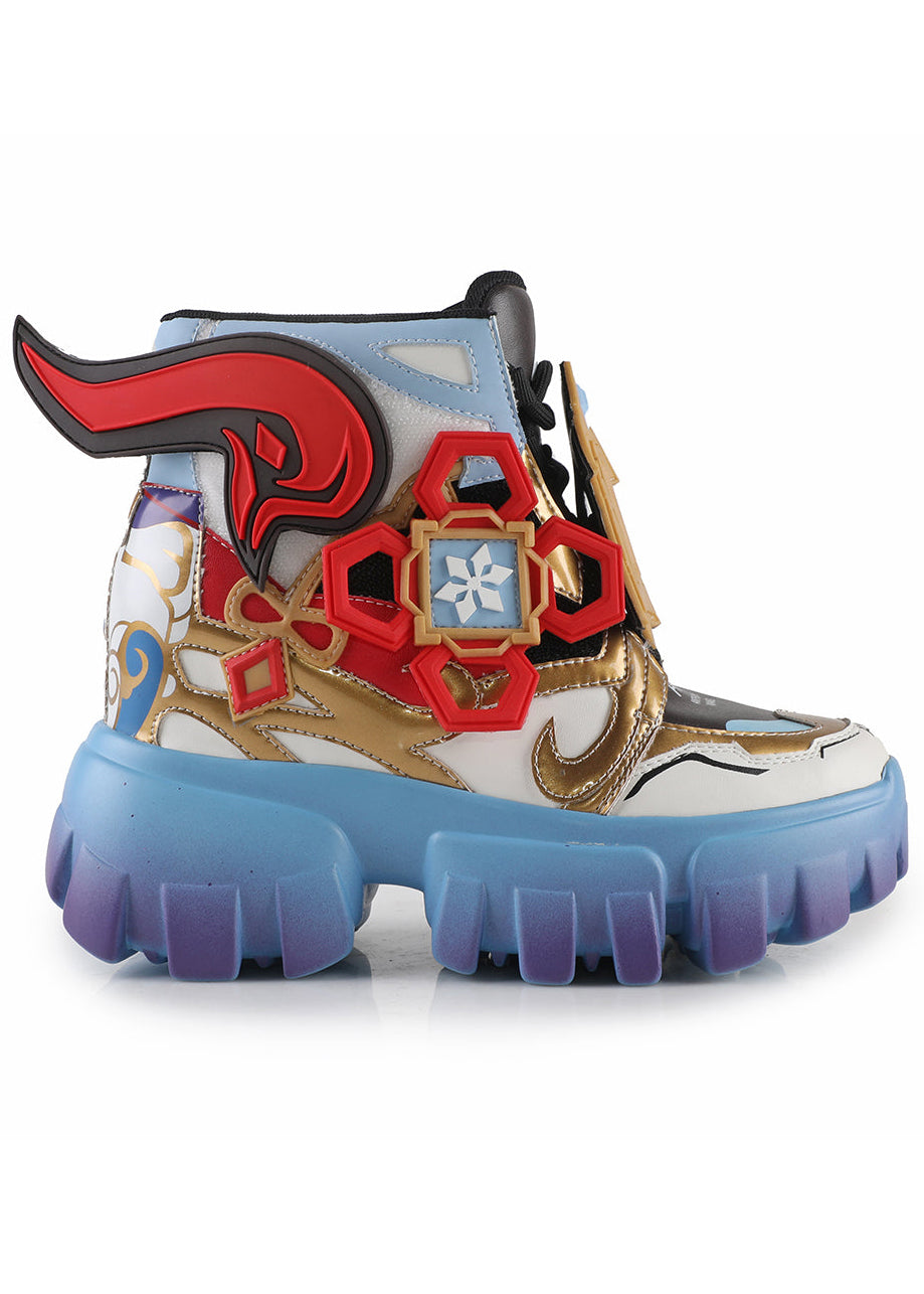  Genshin Impact Ganyu Anime Blue Platform Sneakers