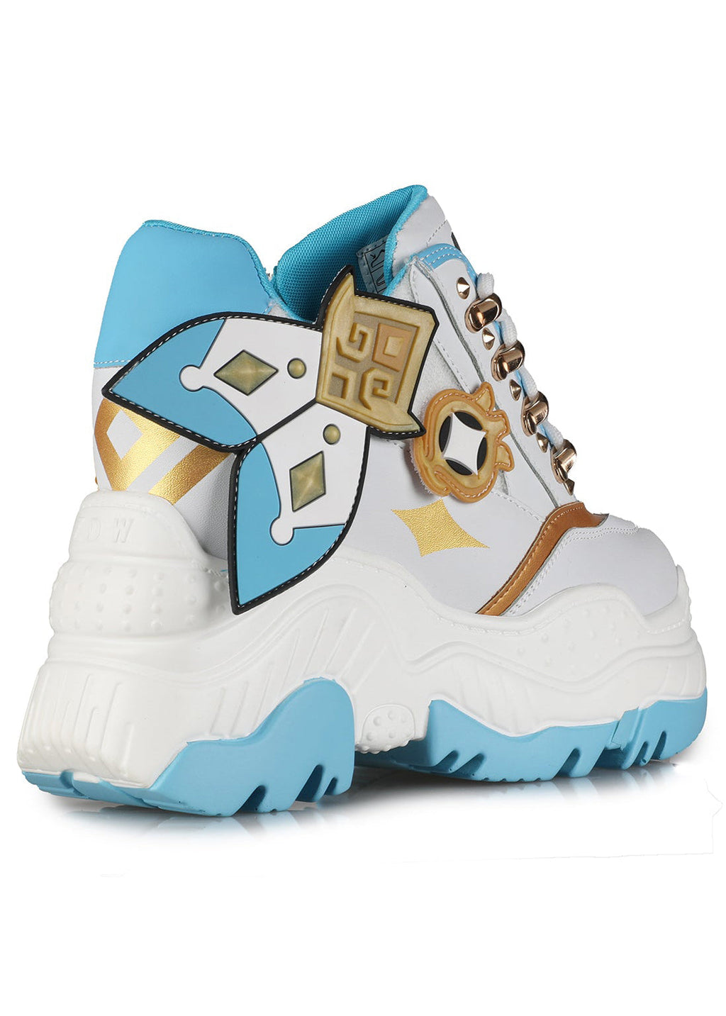  Genshin Impact Traveler Lumine Anime White Platform Sneakers