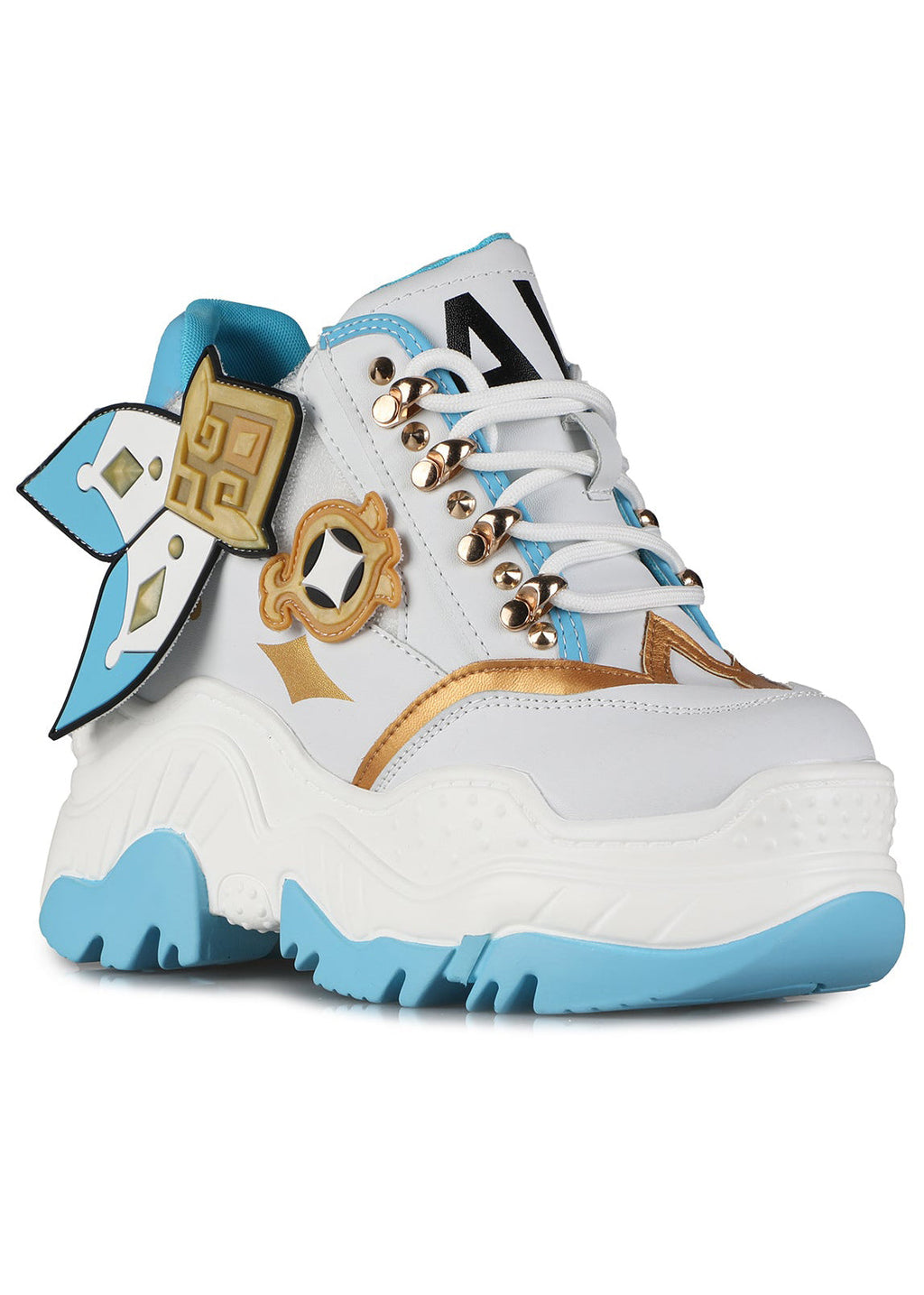  Genshin Impact Traveler Lumine Anime White Platform Sneakers