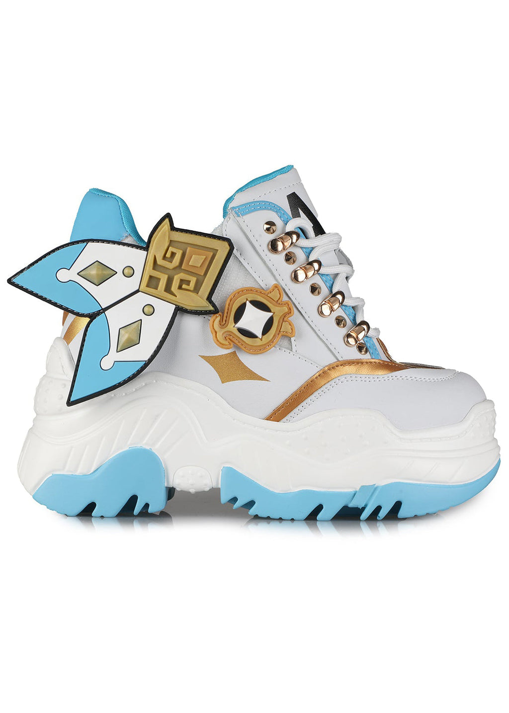 Genshin Impact Traveler Lumine Anime White Platform Sneakers