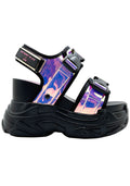  X LASR Exclusive Peach 02 Hardwired Hologram Black Platform Sandals