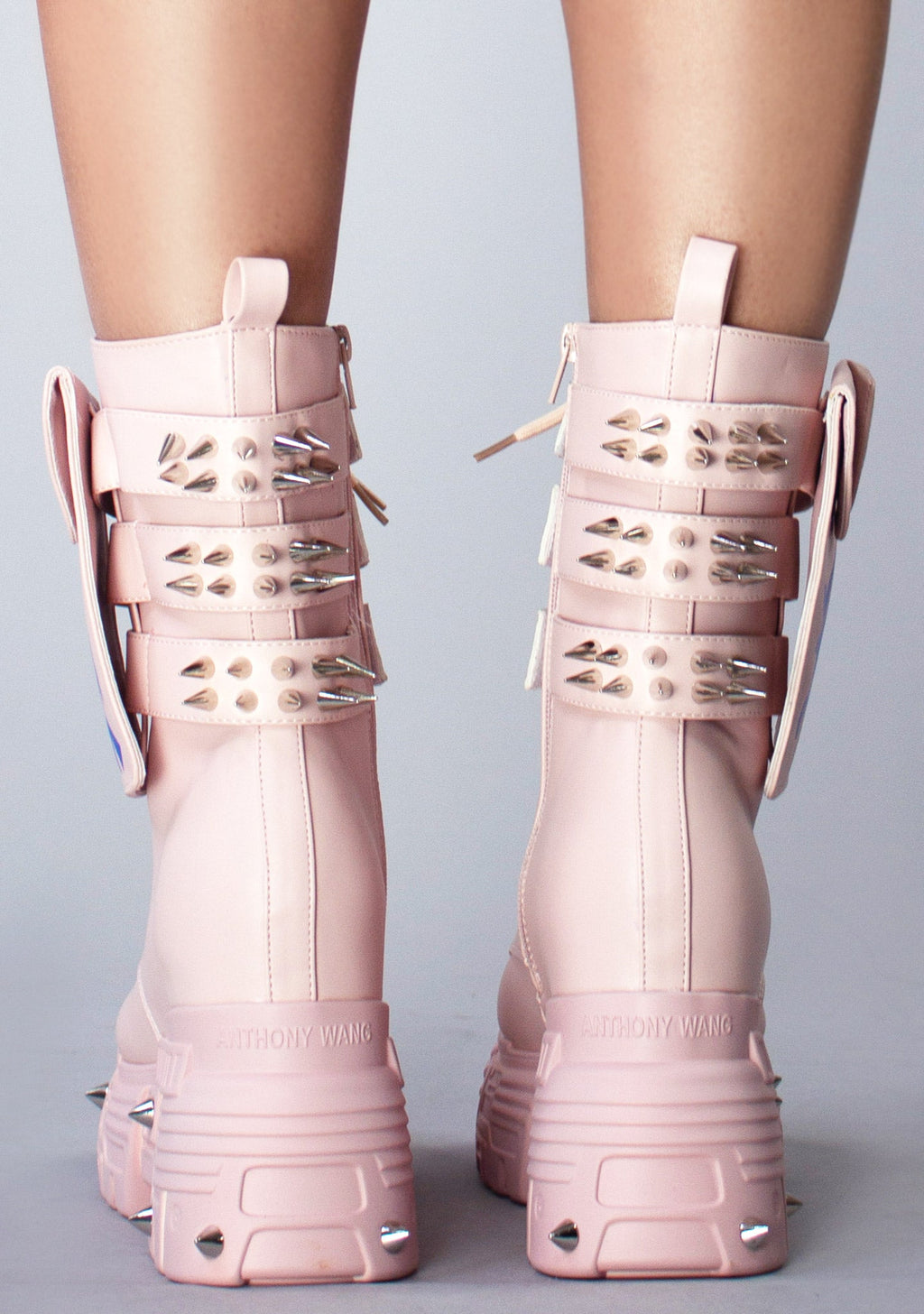  X WTF CV Chem Baby Metal Pink Platform Boots