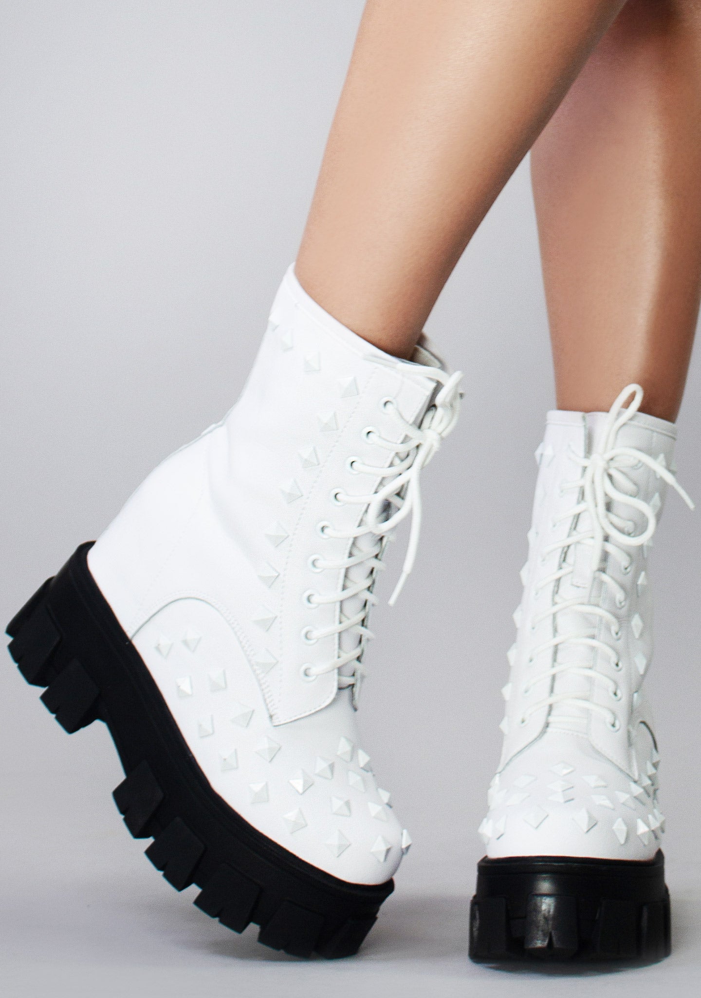  X WTF Master Kush Angels Mercy White Platform Boots
