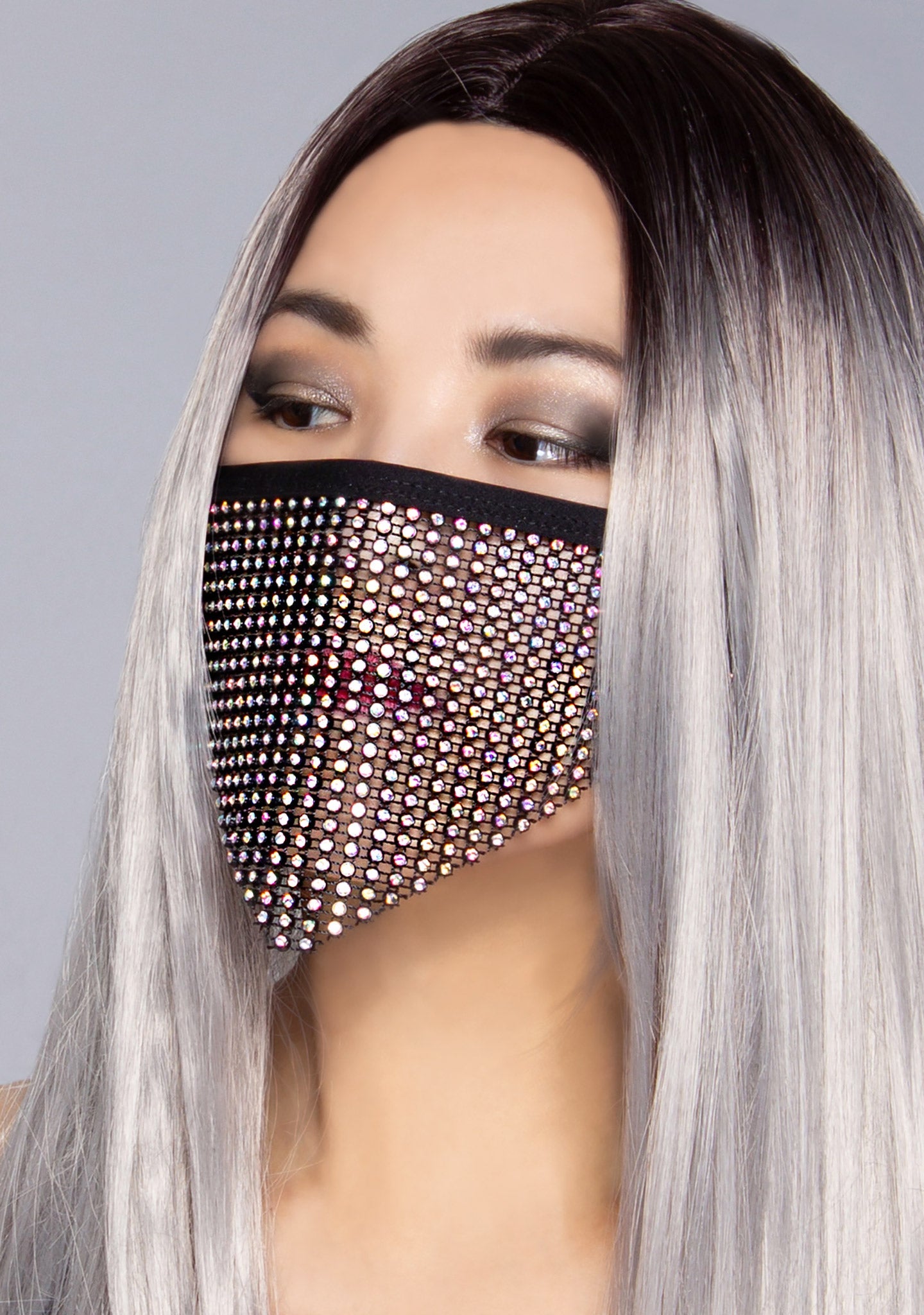  Black Madonna AB Stone Crystal Face Mask