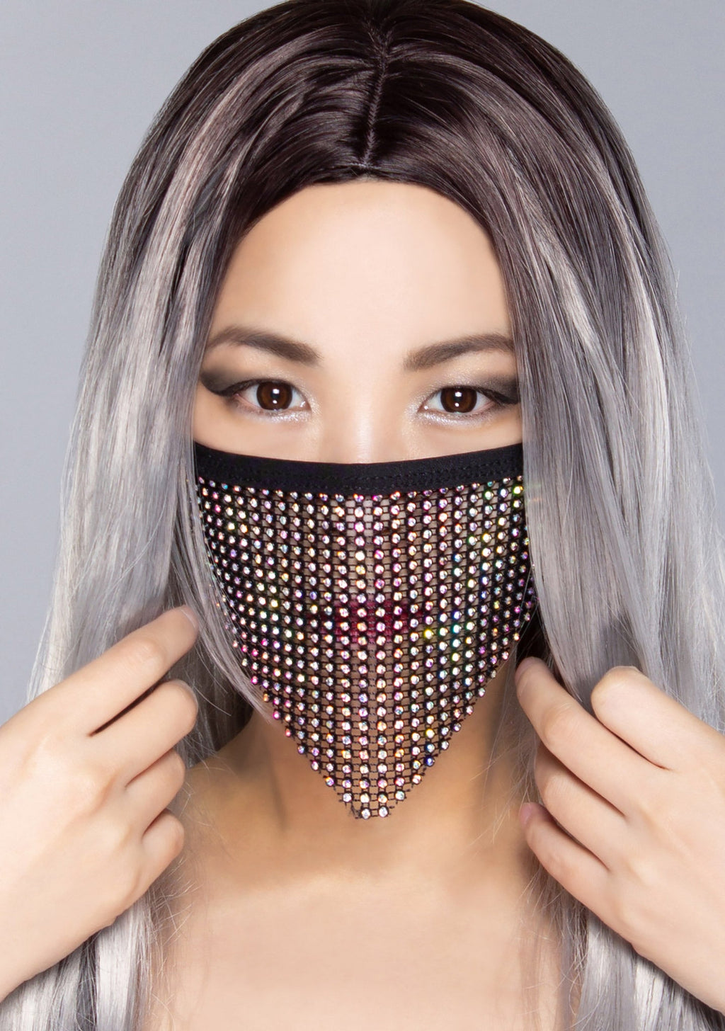  Black Madonna AB Stone Crystal Face Mask