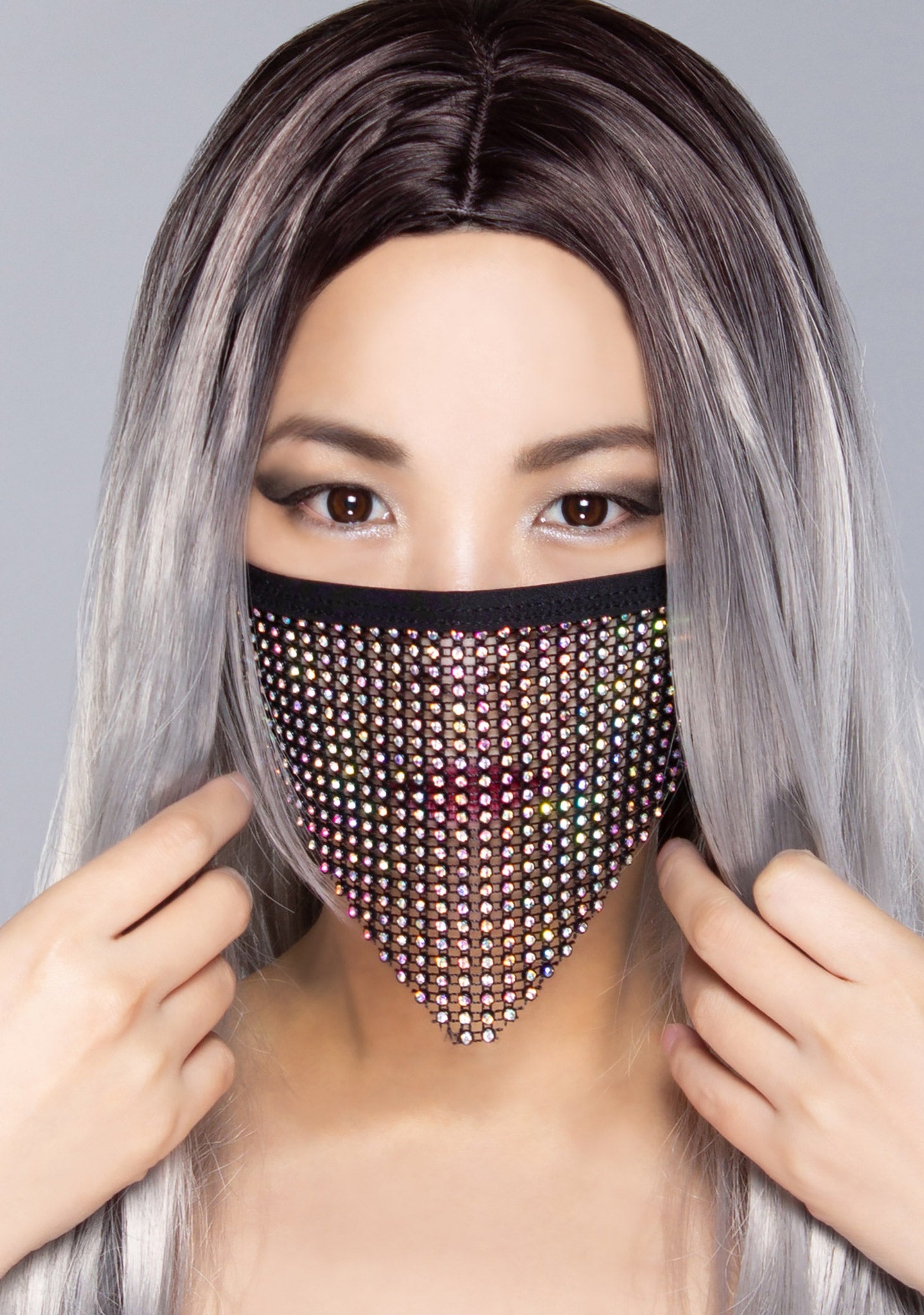  Black Madonna AB Stone Crystal Face Mask