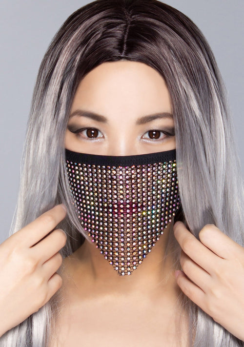  Black Madonna AB Stone Crystal Face Mask
