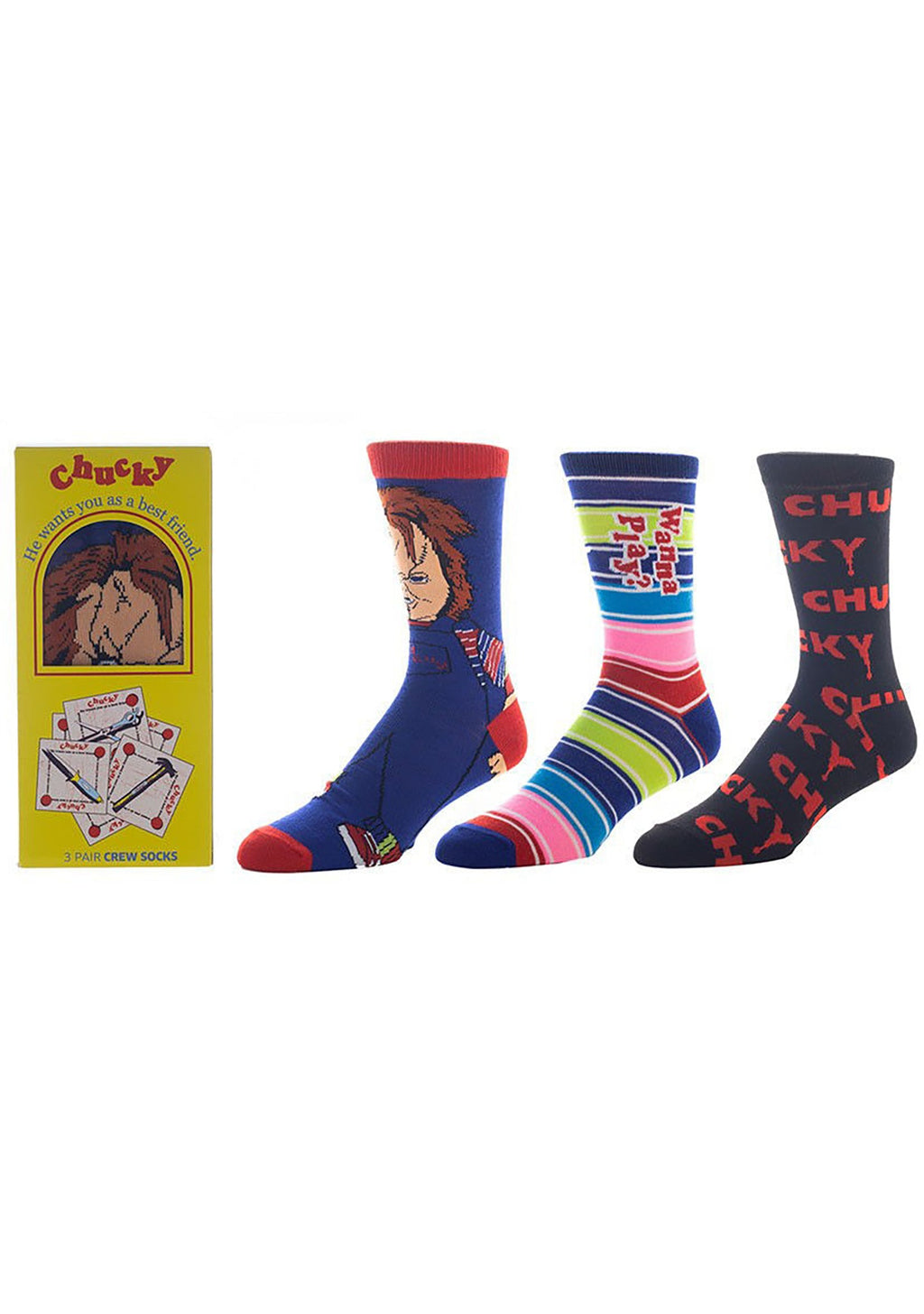 Bioworld Chucky Best Friend 3PK Gift Socks Box Set
