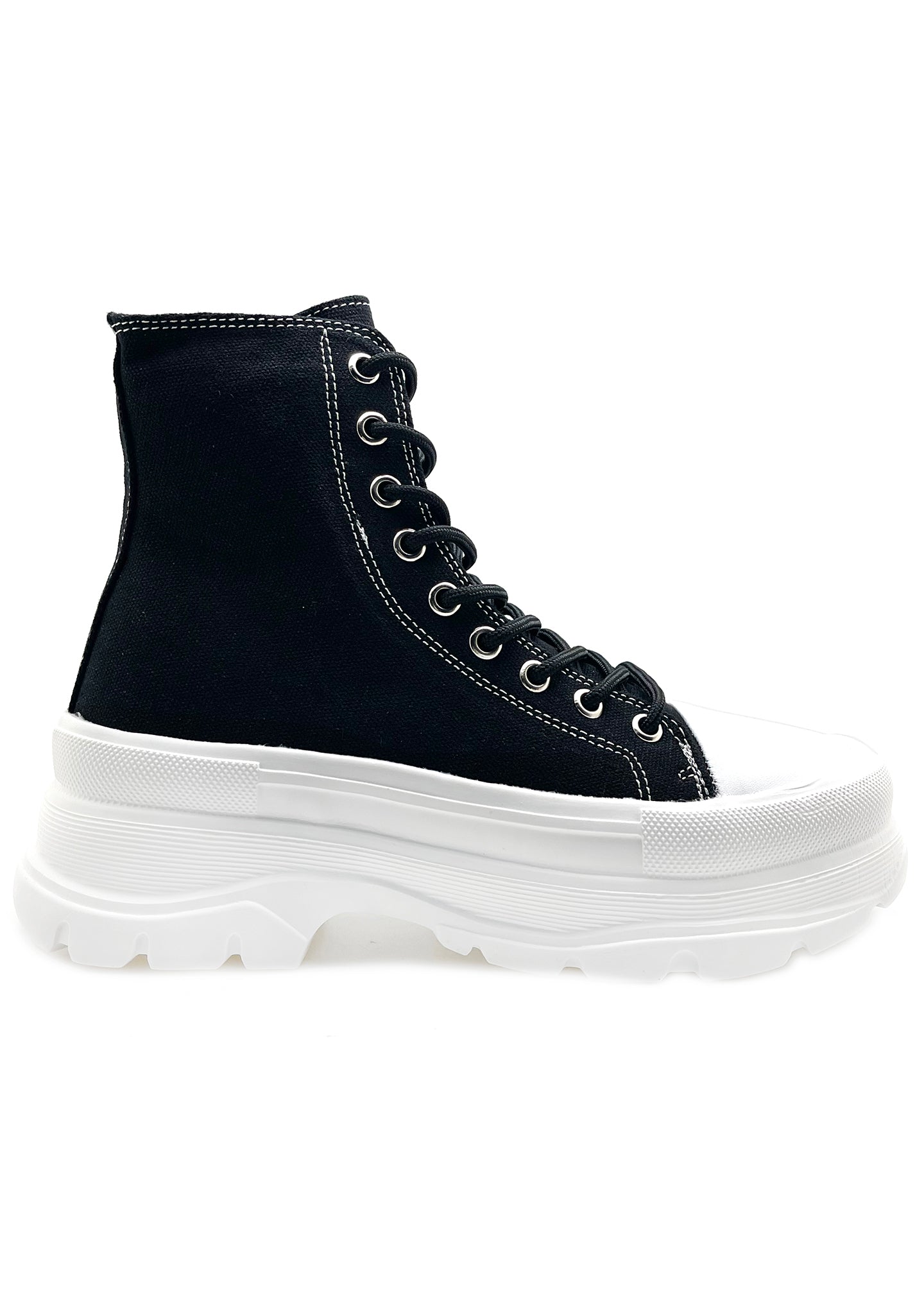  BELLE The Black Room Black Platform Sneakers