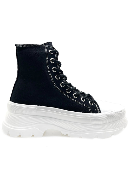  BELLE The Black Room Black Platform Sneakers