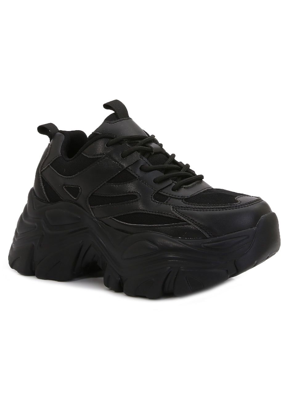  BLAIR 06 Pitch Black Platform Sneakers