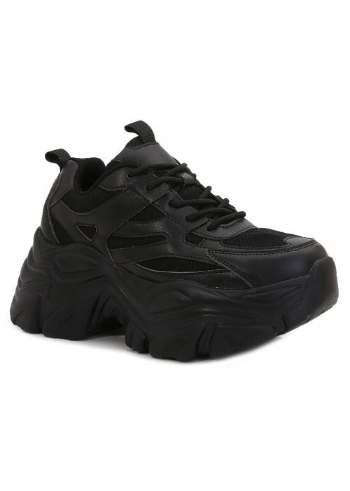  BLAIR 06 Pitch Black Platform Sneakers