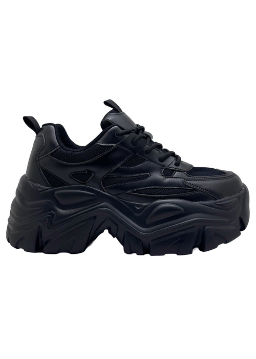  BLAIR 06 Pitch Black Platform Sneakers