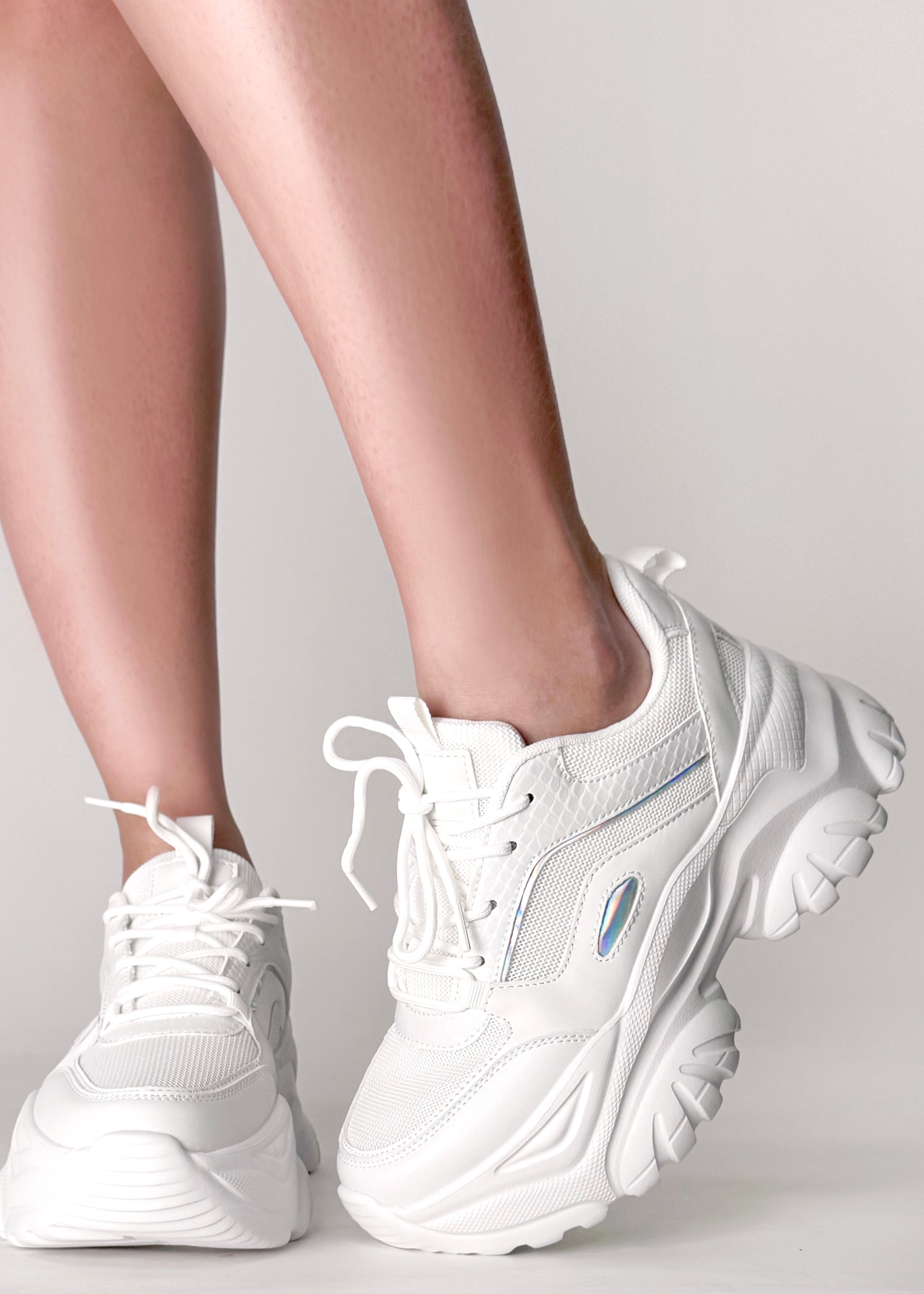  HANNA Cyber Pulse White Platform Sneakers
