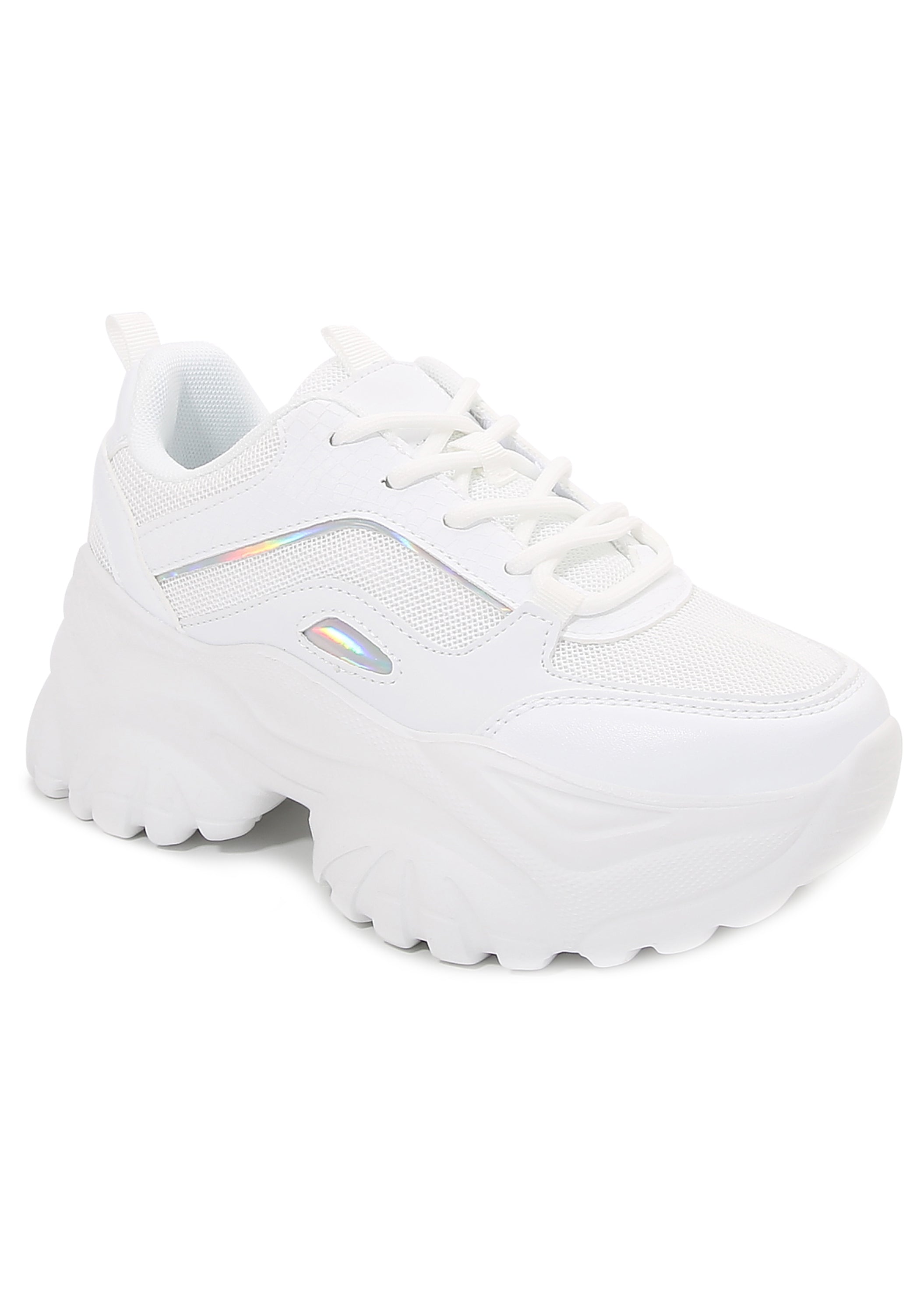  HANNA Cyber Pulse White Platform Sneakers