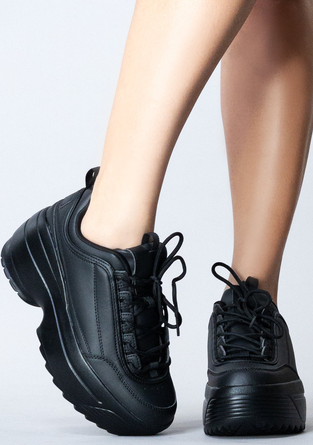  LILY 5005 Next Level Black Platform Sneakers