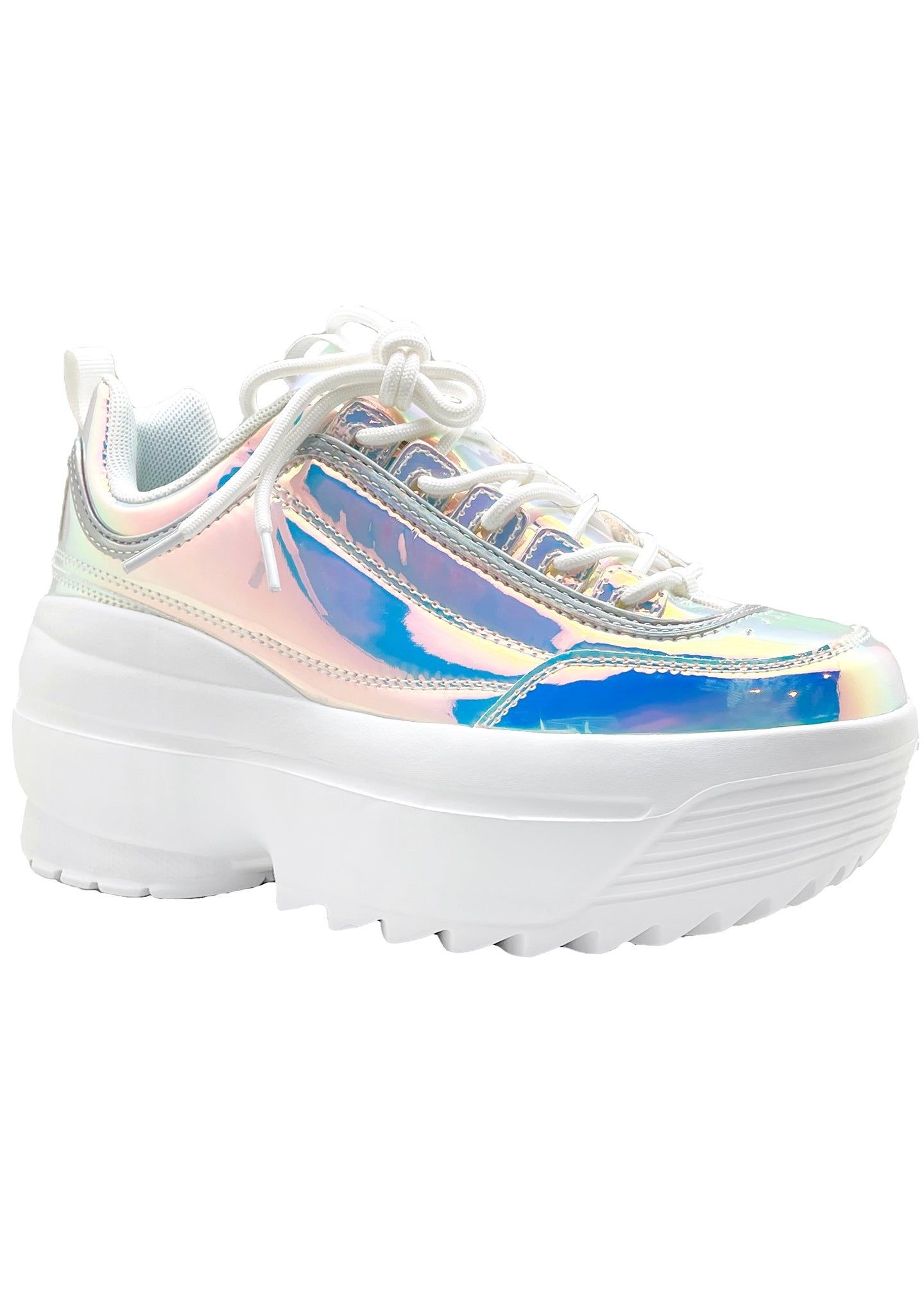  LILY 5005 Cosmic Trance Holographic Platform Sneakers