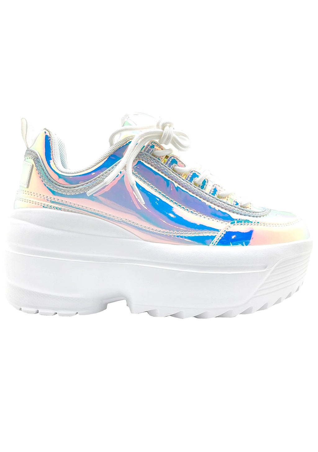  LILY 5005 Cosmic Trance Holographic Platform Sneakers