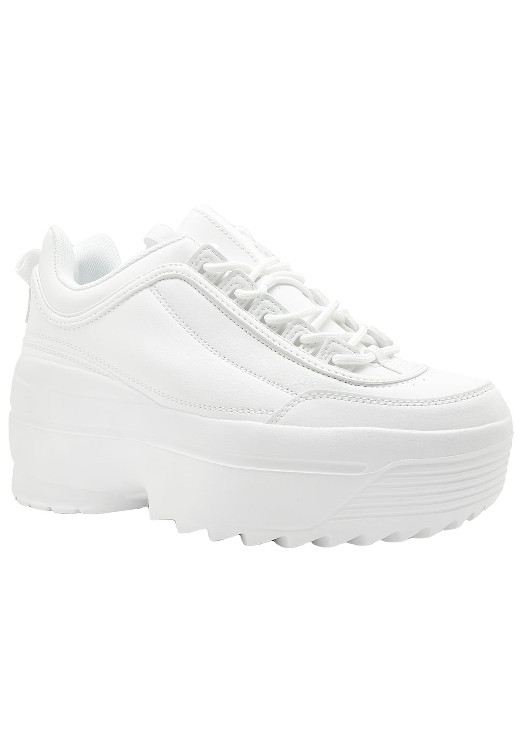  LILY 5005 Dream Cypher White Platform Sneakers