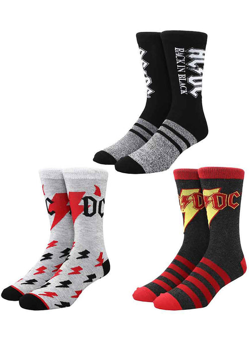 Bioworld AC/DC Back In Black 3PK Socks Gift Box Set