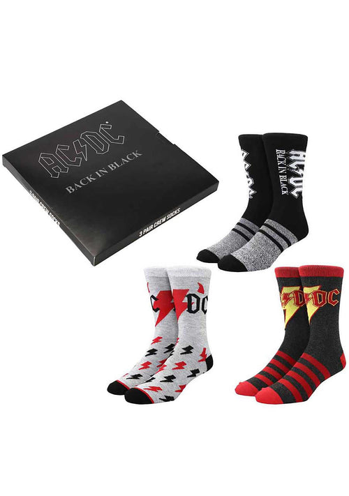 Bioworld AC/DC Back In Black 3PK Socks Gift Box Set