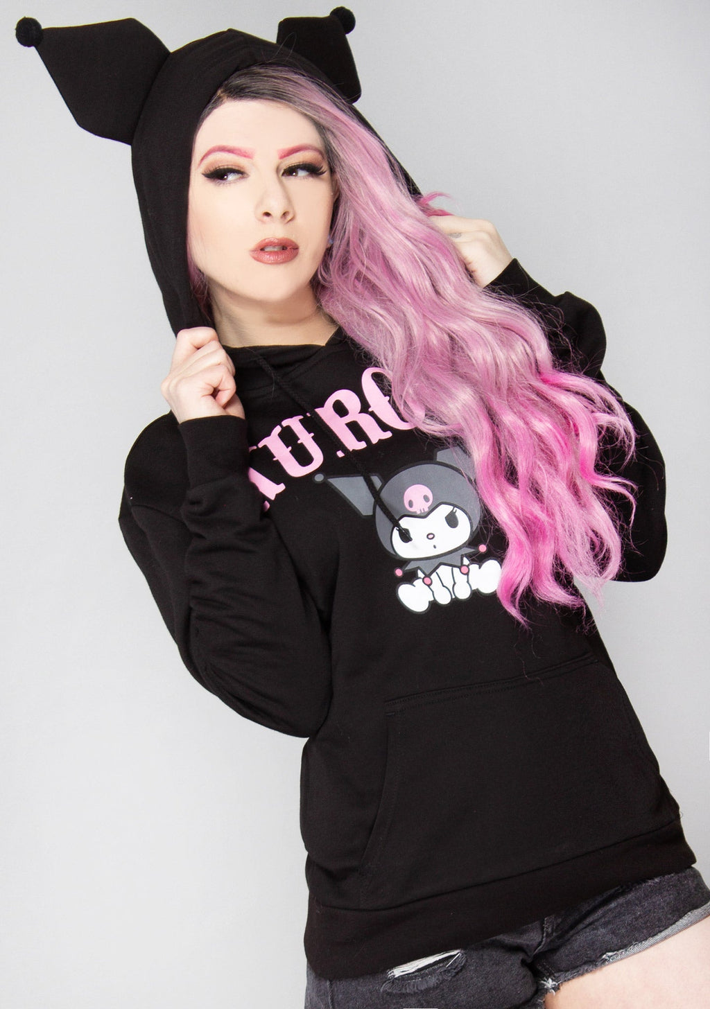 Bioworld Sanrio Kuromi 3D Plush Ears Hoodie