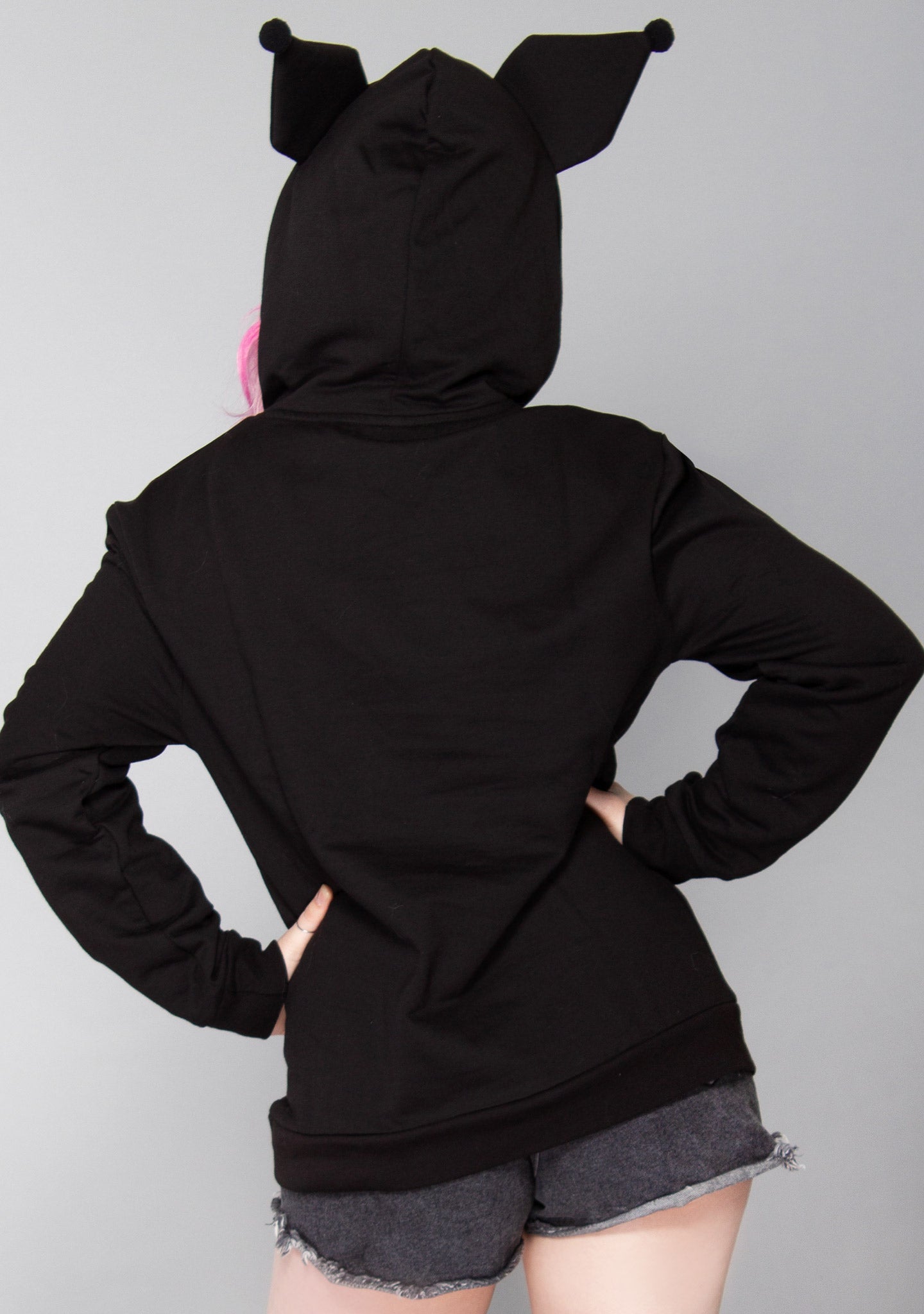 Bioworld Sanrio Kuromi 3D Plush Ears Hoodie