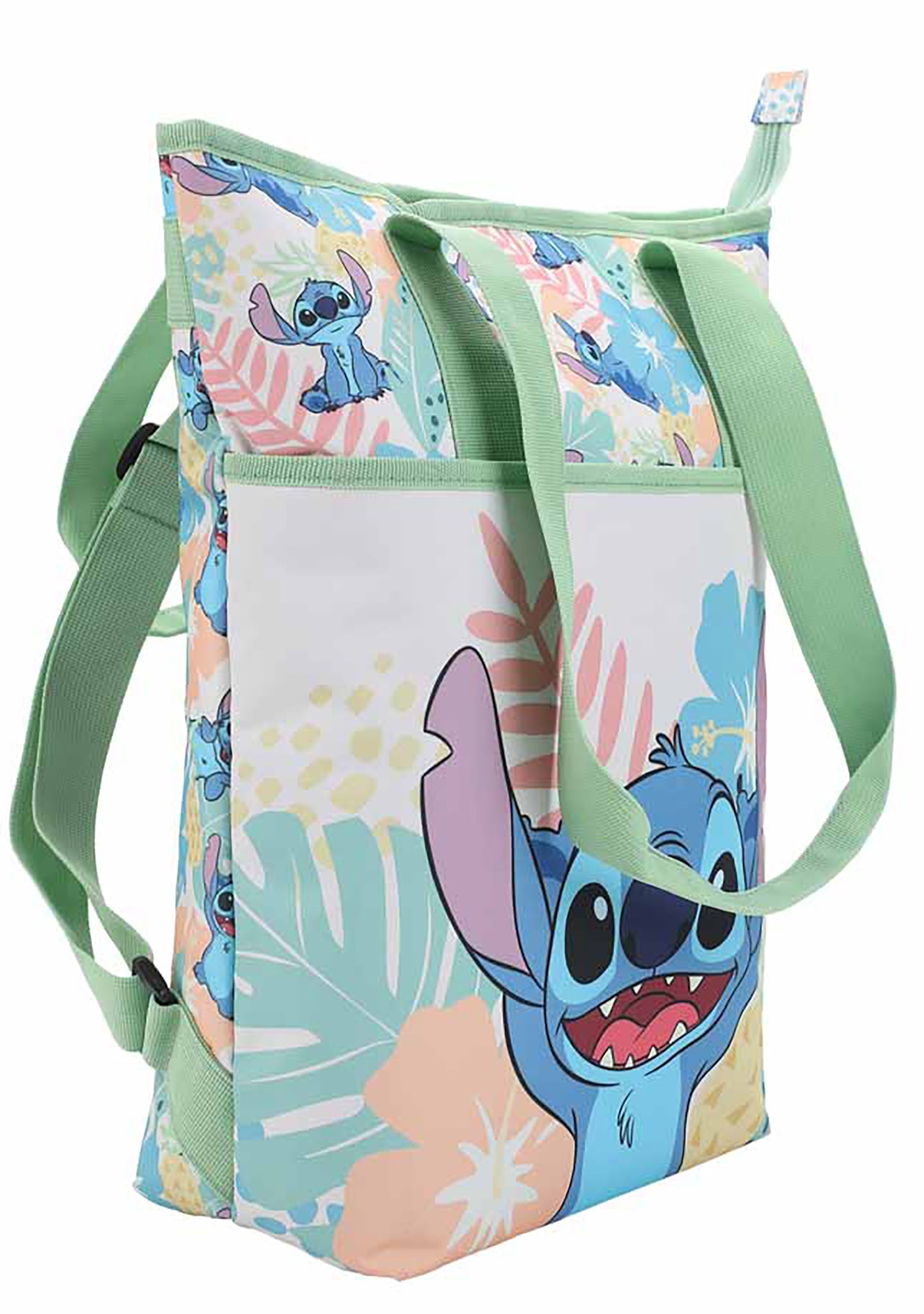 Bioworld Disney Stitch Tropical Insulated Convertible Backpack Tote