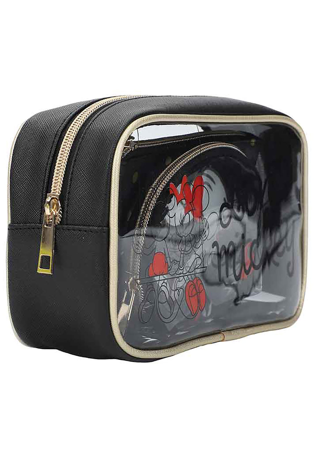 Bioworld Disney Mickey & Minnie Love Travel 3PC Cosmetic Bags