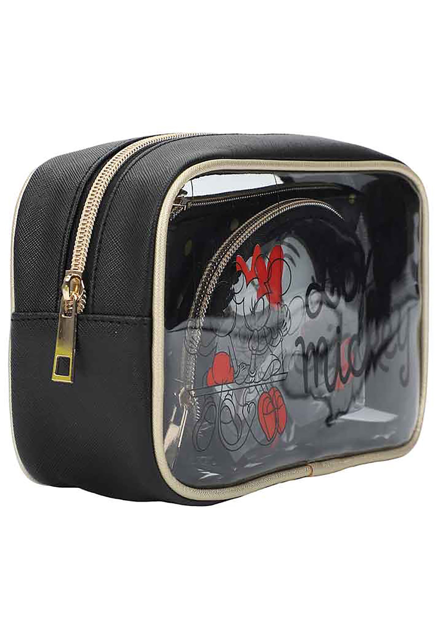 Bioworld Disney Mickey & Minnie Love Travel 3PC Cosmetic Bags