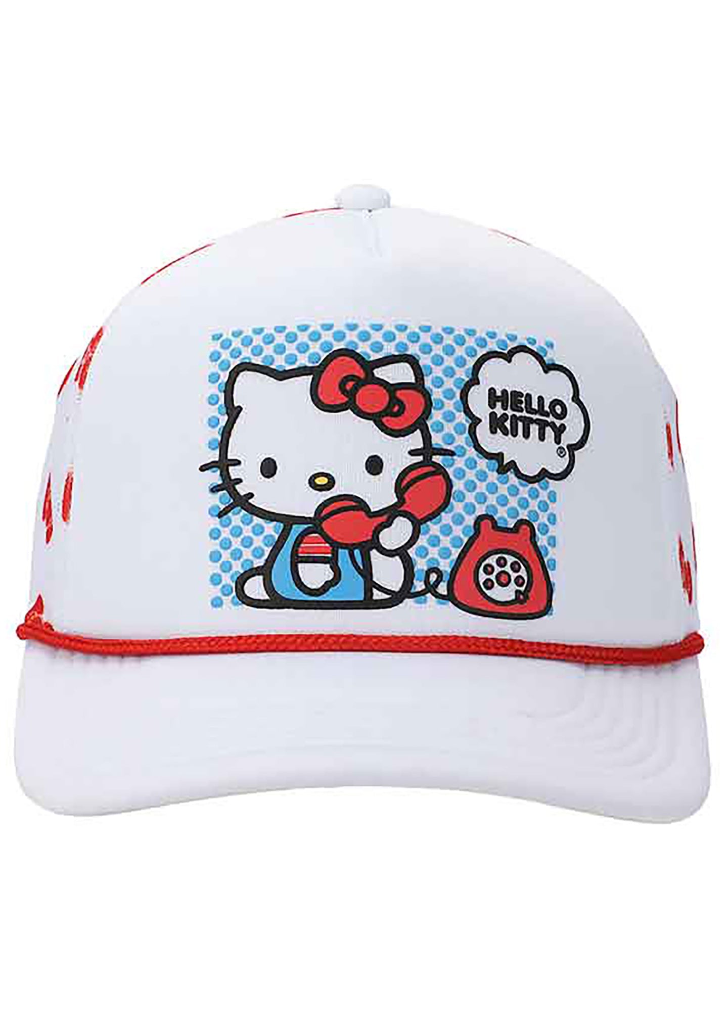 Bioworld Sanrio Hello Kitty Telephone Bow Mesh Trucker Hat