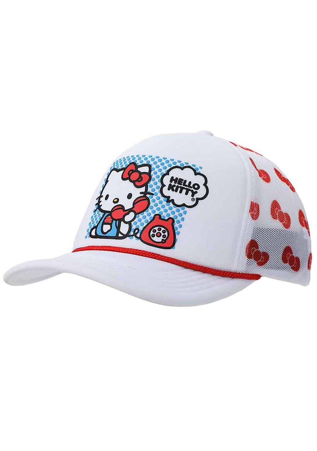 Bioworld Sanrio Hello Kitty Telephone Bow Mesh Trucker Hat