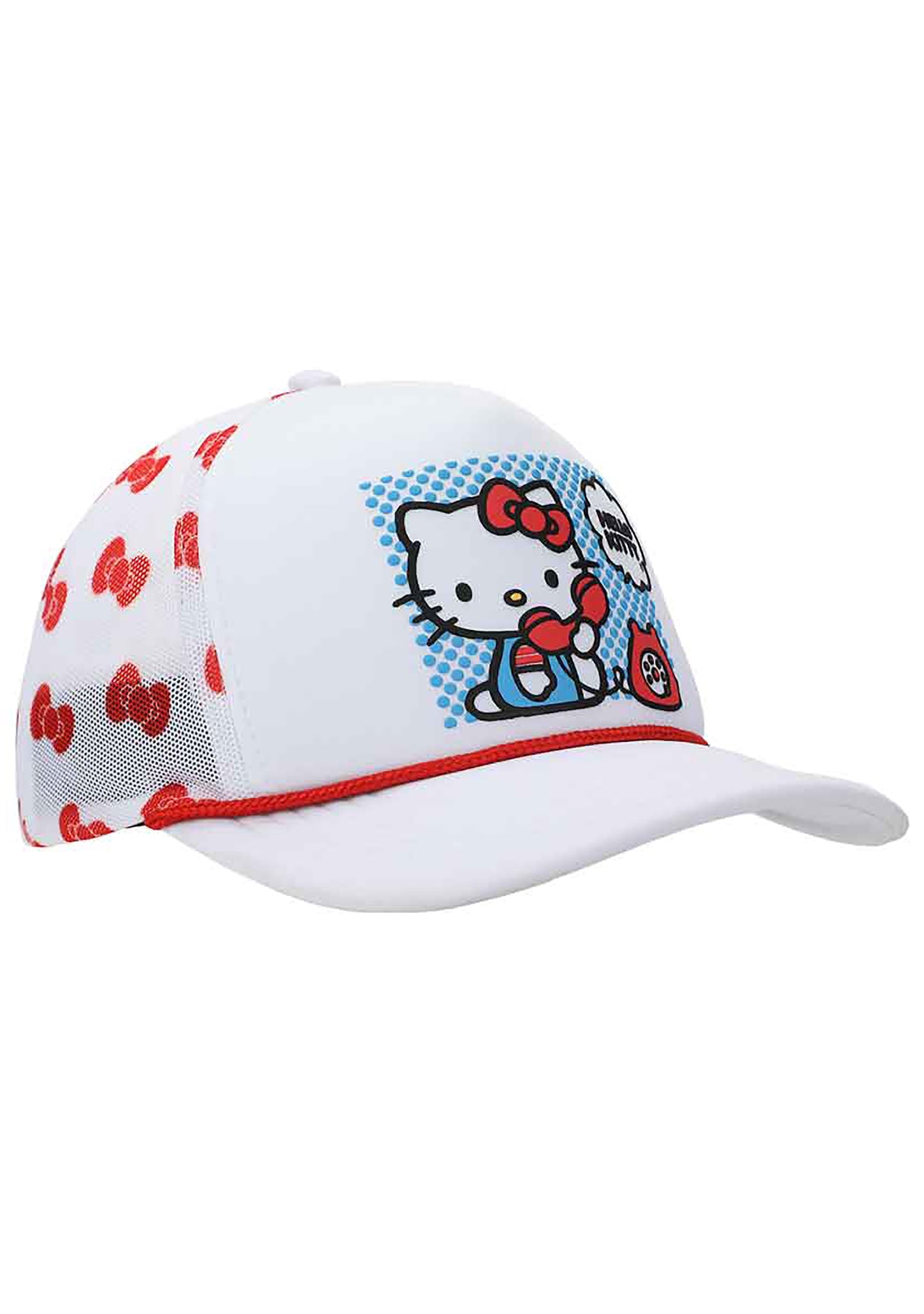 Bioworld Sanrio Hello Kitty Telephone Bow Mesh Trucker Hat