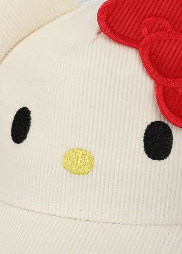 Bioworld Sanrio Hello Kitty 3D Corduroy Trucker Hat