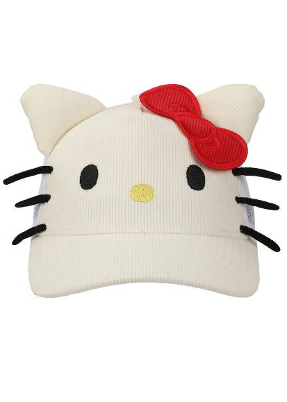 Bioworld Sanrio Hello Kitty 3D Corduroy Trucker Hat