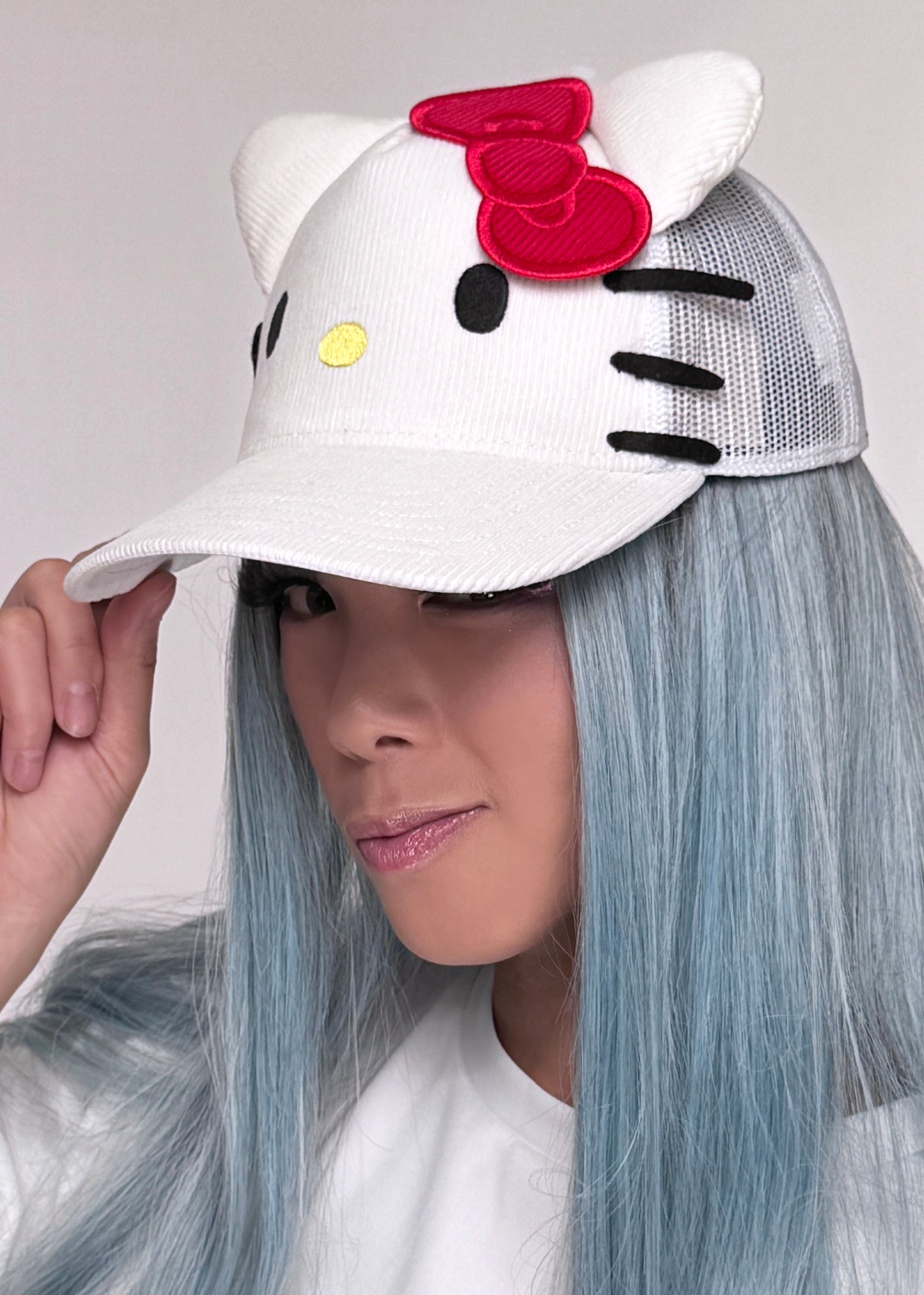Bioworld Sanrio Hello Kitty 3D Corduroy Trucker Hat