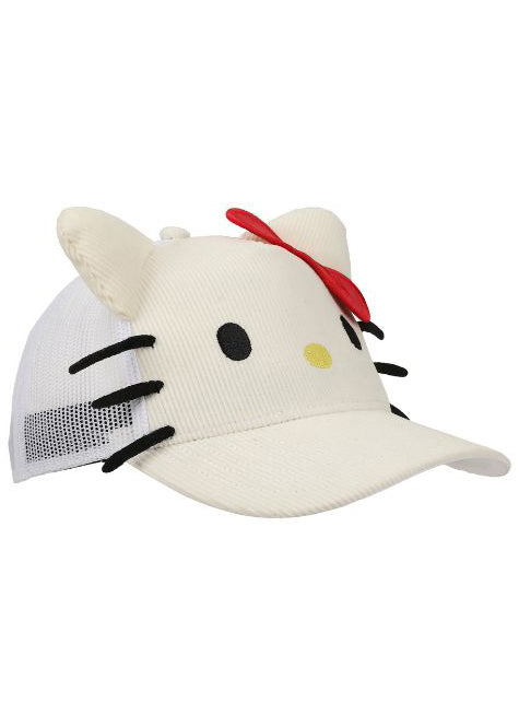 Bioworld Sanrio Hello Kitty 3D Corduroy Trucker Hat