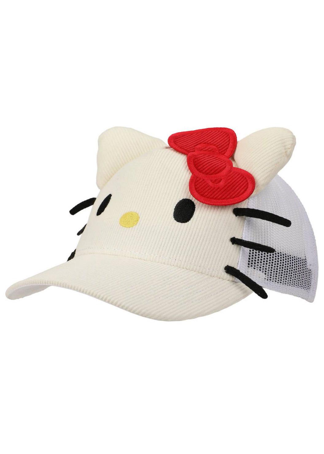 Bioworld Sanrio Hello Kitty 3D Corduroy Trucker Hat