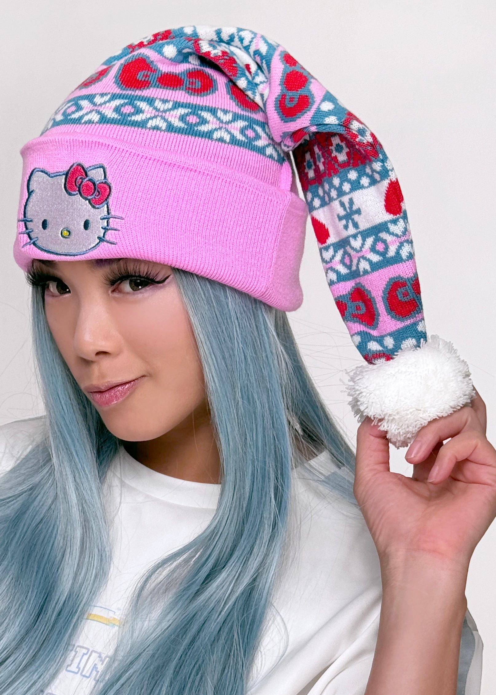 Bioworld Sanrio Hello Kitty Jacquard Santa Hat