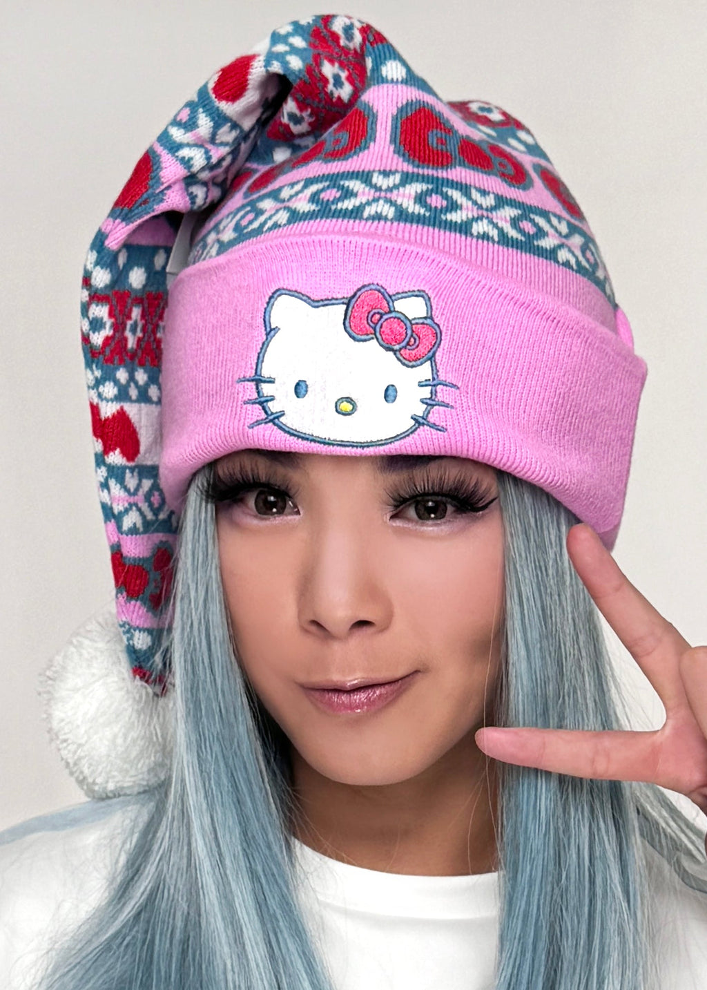 Bioworld Sanrio Hello Kitty Jacquard Santa Hat