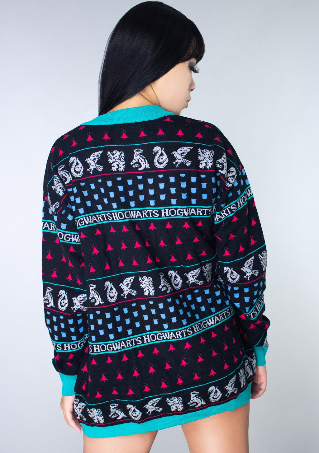 Bioworld Harry Potter Hogwarts House Holiday Cardigan