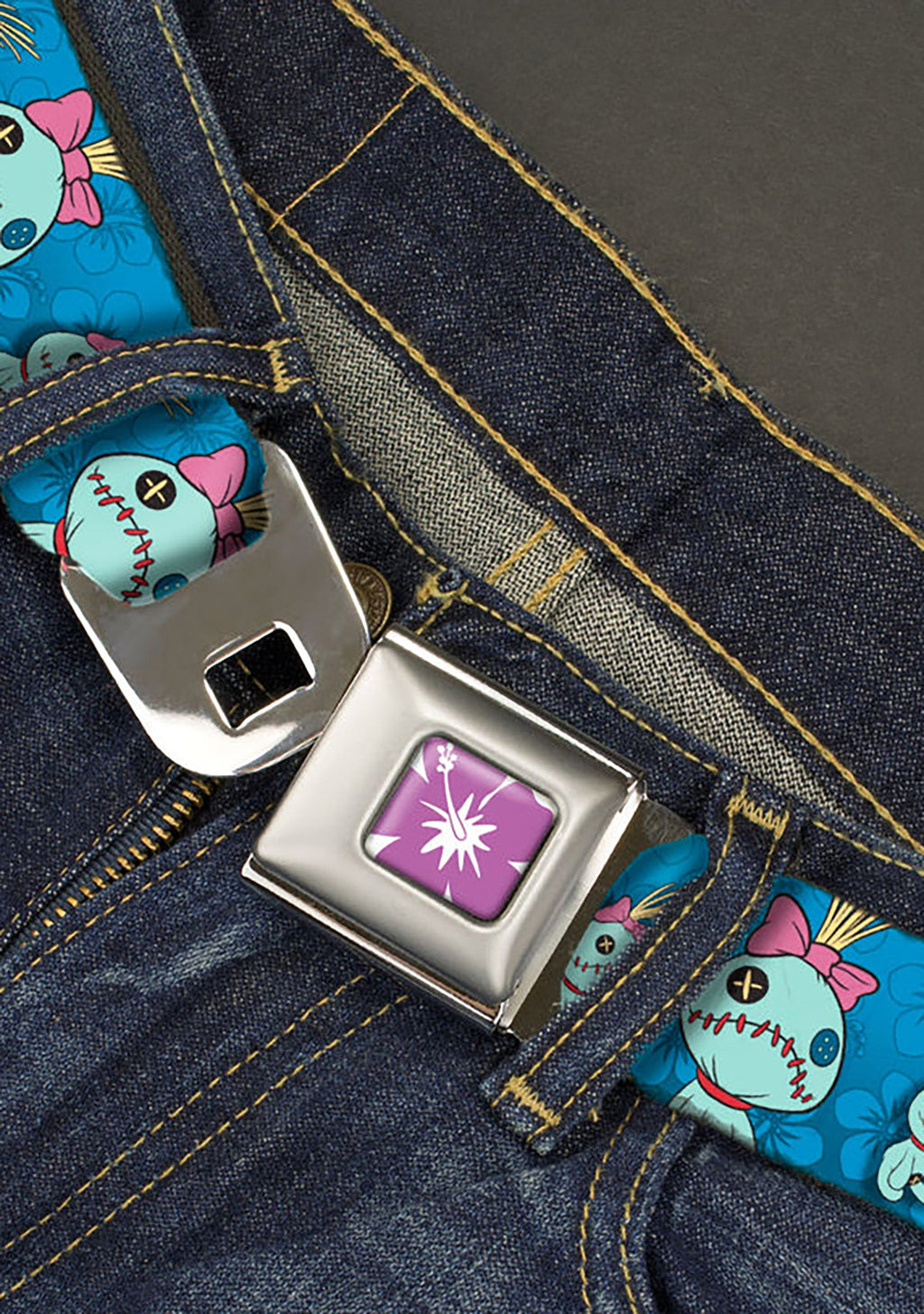  Disney Lilo And Stitch Scrump Hibiscus Flower Seatbelt Belt